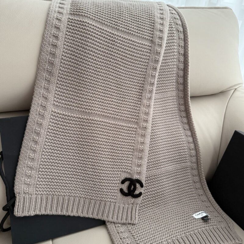 Alternative view of Chanel Cashmere Knit Scarve Beige