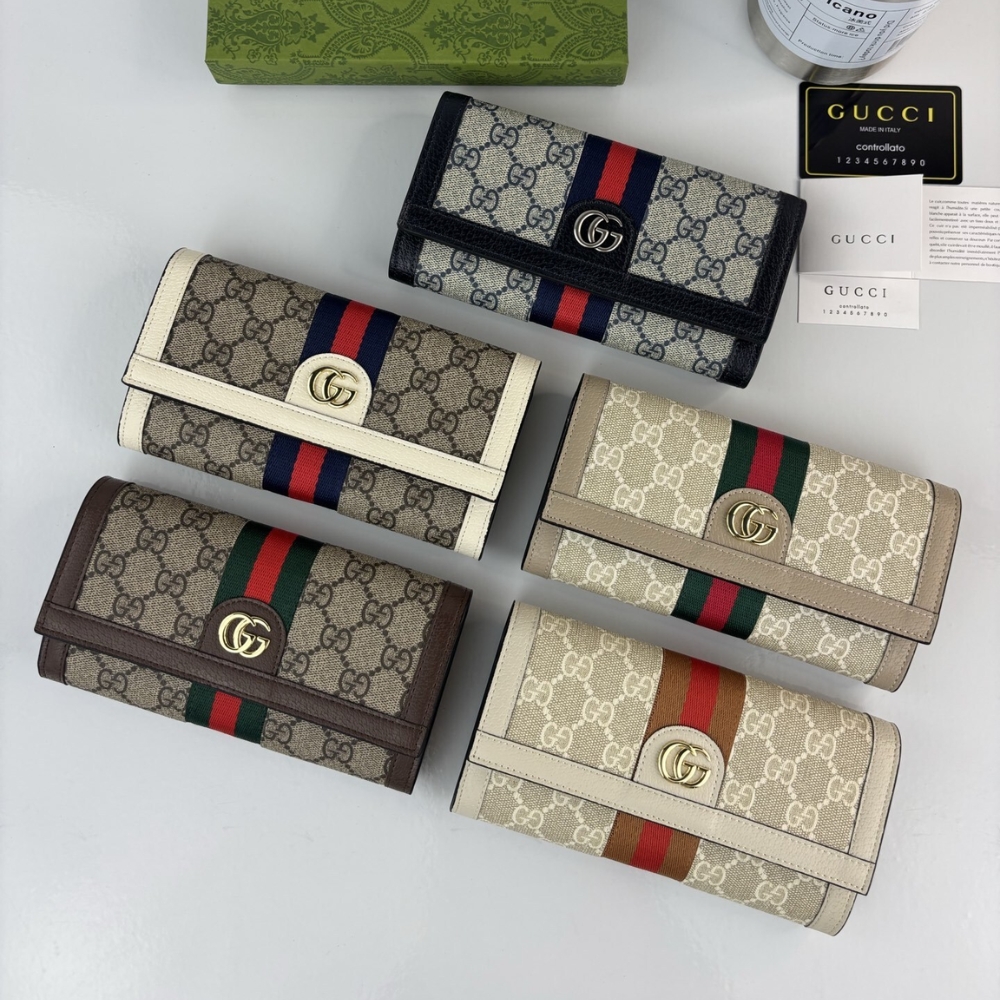 Gucci Ophidia Continental Wallet Beige And White Gg Supreme 19Cm 523153 Uulag 9682 - Image 3