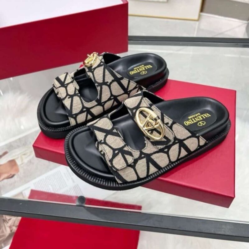 Alternative view of Valentino Garavani Vlogo Toile Iconographe Sandal Brown