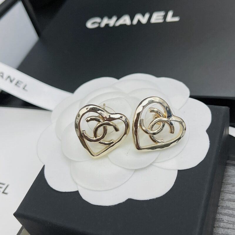 Alternative view of Chanel Metal Cc Heart Coco In Love Earrings Gold