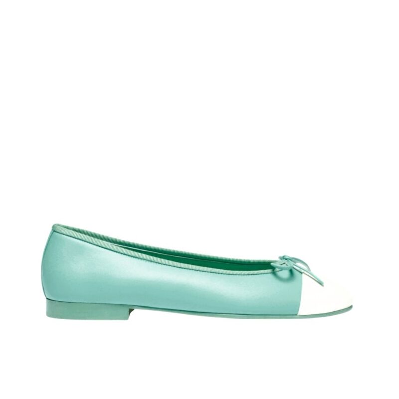 Chanel Ballet Flats Light Green And White G02819 X01000 U9348
