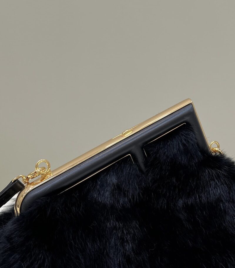 Alternative view of Fendi First Small Black Mink Bag 26Cm