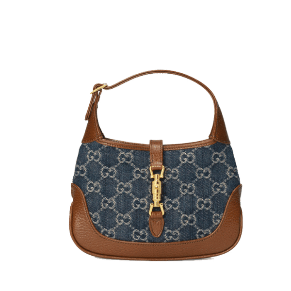 Gucci Jackie 1961 Shoulder Bag Dark Blue And Ivory Eco 19Cm 636706 2Kqgg 8375