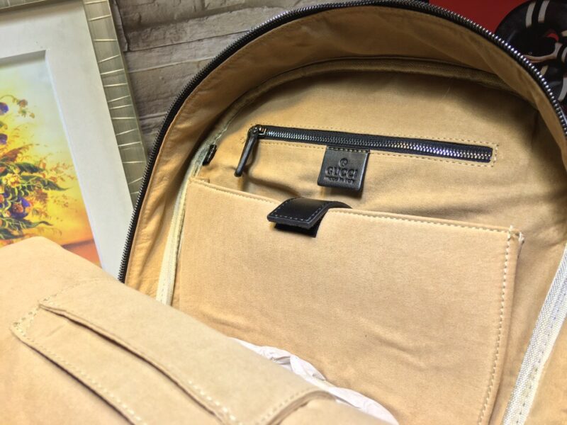 Alternative view of Gucci Signature Double G Backpack Embossed Black Leather 33Cm