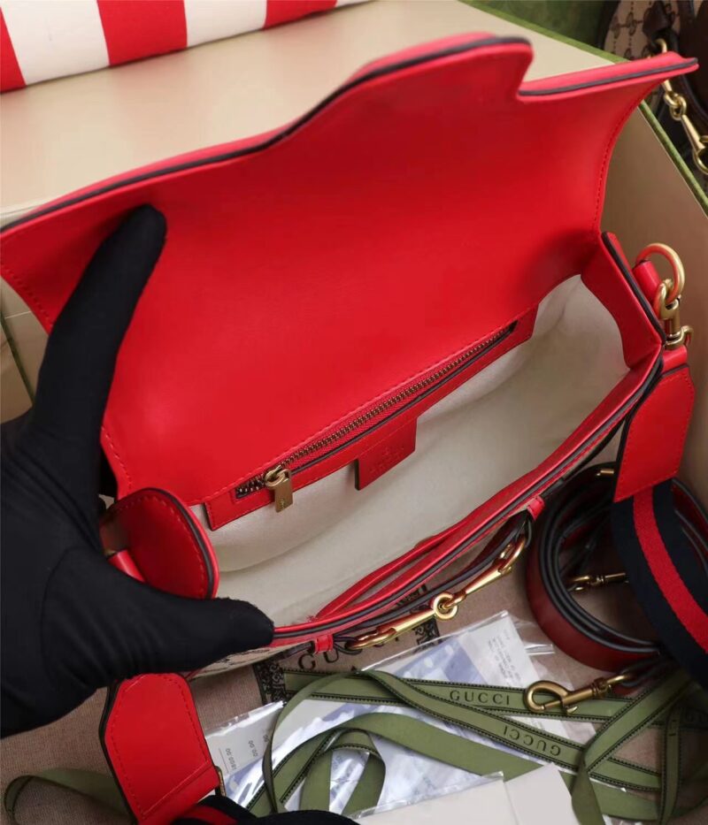 Alternative view of Gucci Lady Web Original Gg Canvas With Red Leather Trim 25Cm