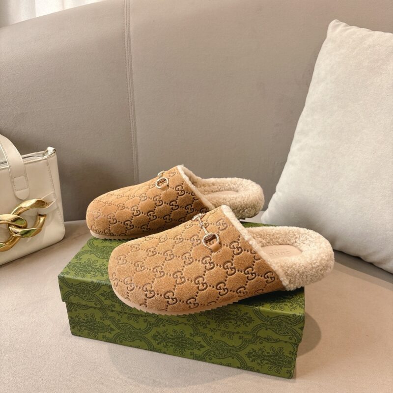 Alternative view of Gucci Women Mule With Horsebit Gg Suede In Beige 798740 Aaduy 9556
