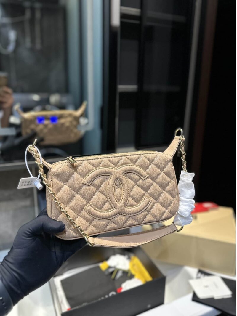 Alternative view of Chanel Timeless Cc Chain Shoulder Bag Dark Beige 25Cm