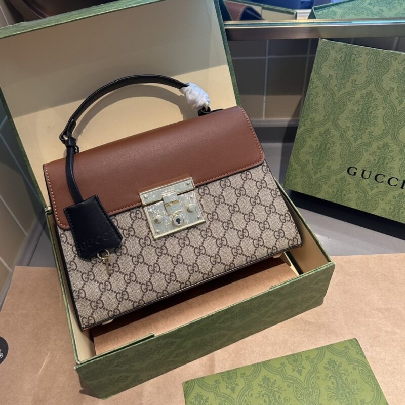 Alternative view of Gucci Paddle Lock Gg Supreme Top Handle Brown 28Cm 453188 1Xguk5Bg314