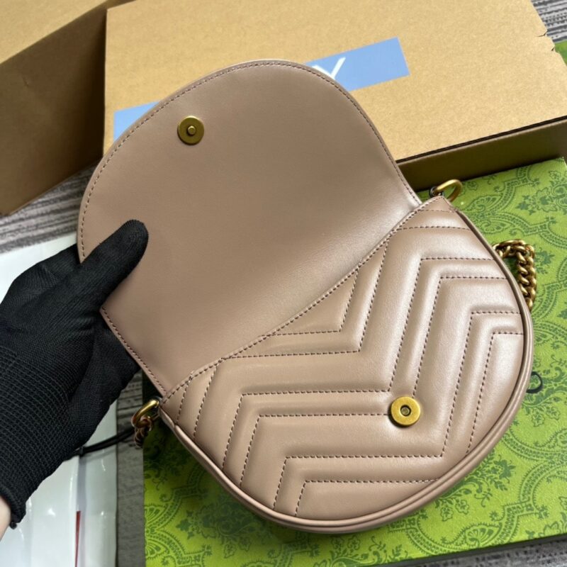 Alternative view of Gucci Gg Marmont Matelassé Chain Mini Bag Beige 20Cm