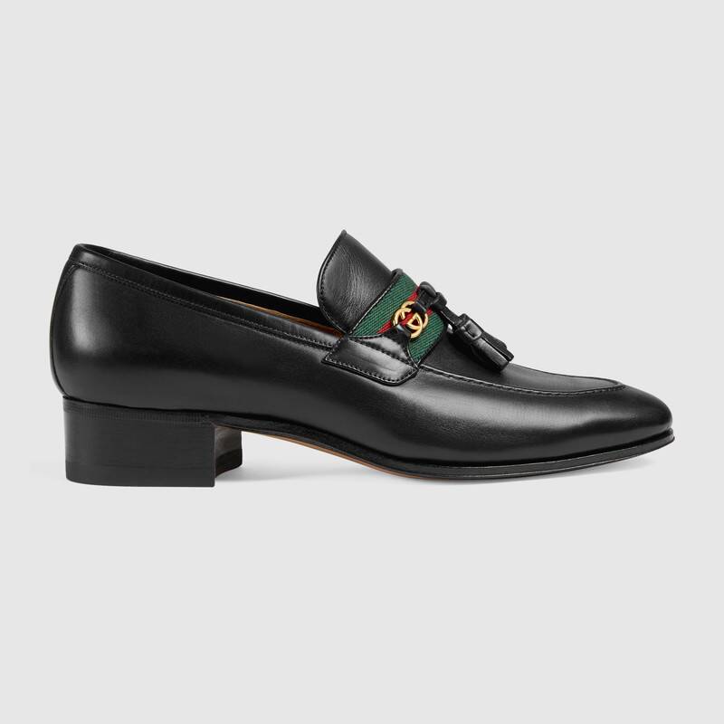 Gucci Unisex Leather Interlocking G Black