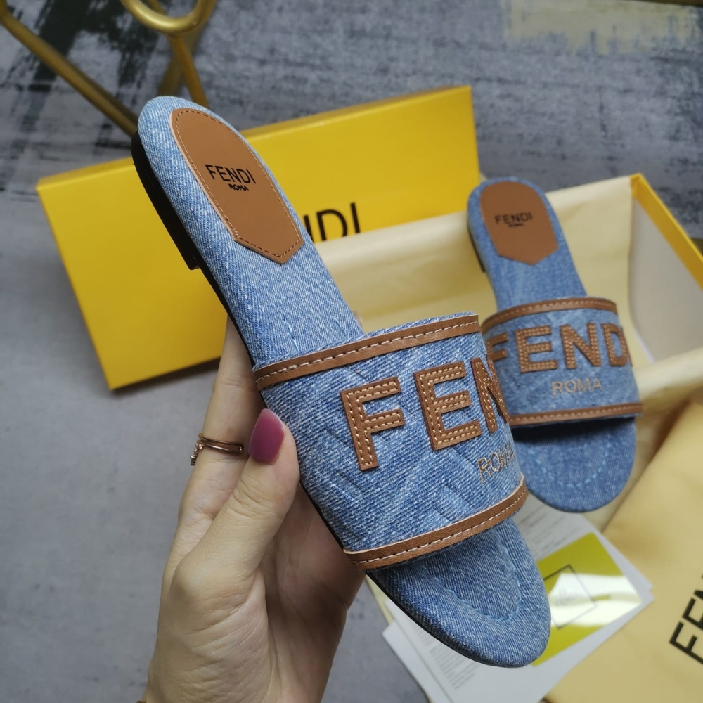 Fendi Signature Slides Denim Light Blue 8R8092AOLIF1KOO - Image 7