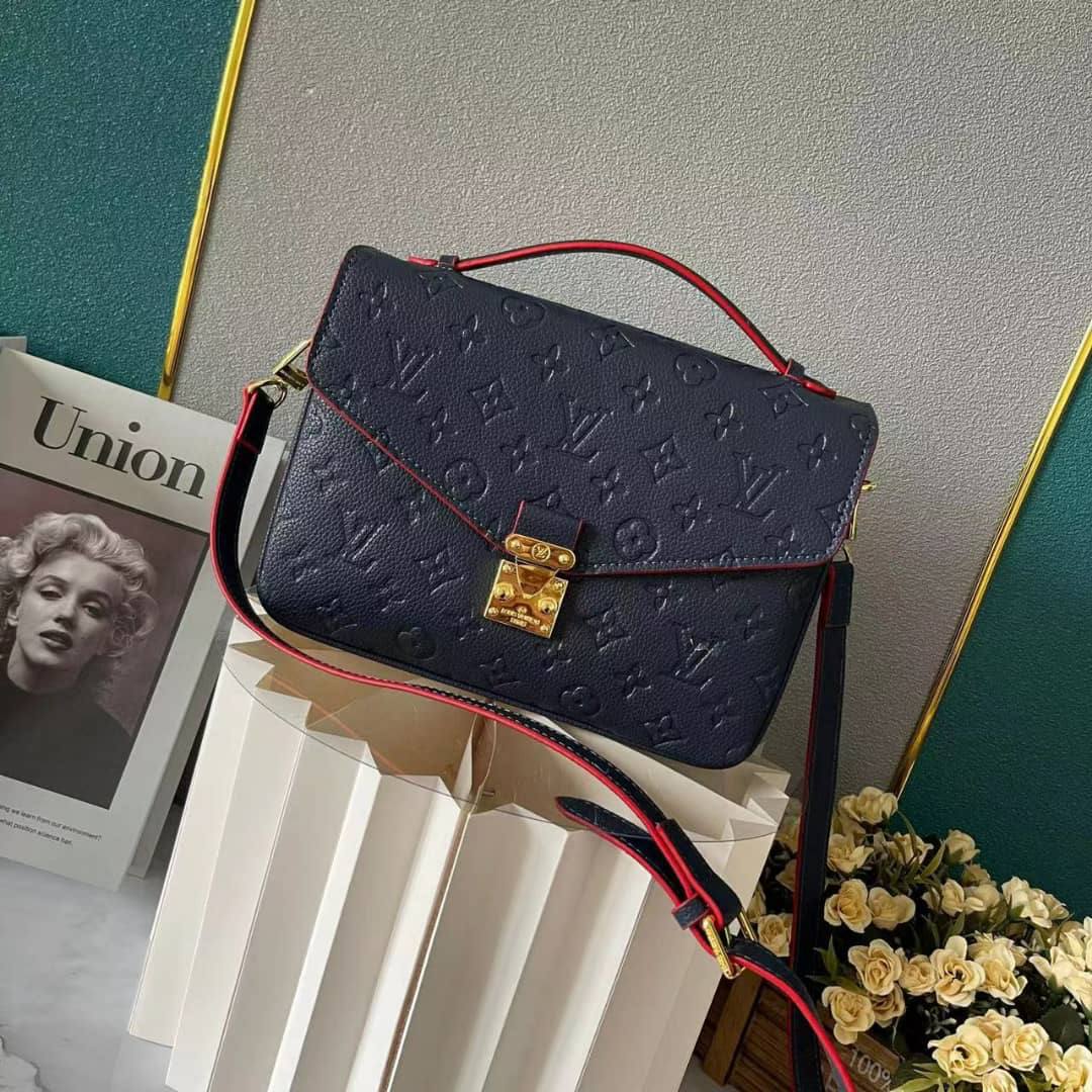 Louis Vuitton Pochette Metis Monogram Empreinte Navy Blue 25Cm M44071 - Image 3