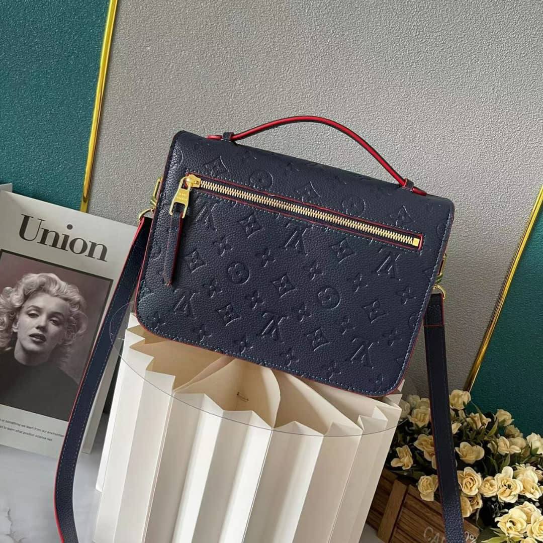 Louis Vuitton Pochette Metis Monogram Empreinte Navy Blue 25Cm M44071 - Image 8