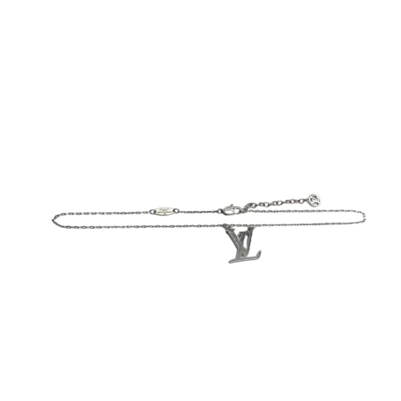 Louis Vuitton LV Logo Silver Necklace