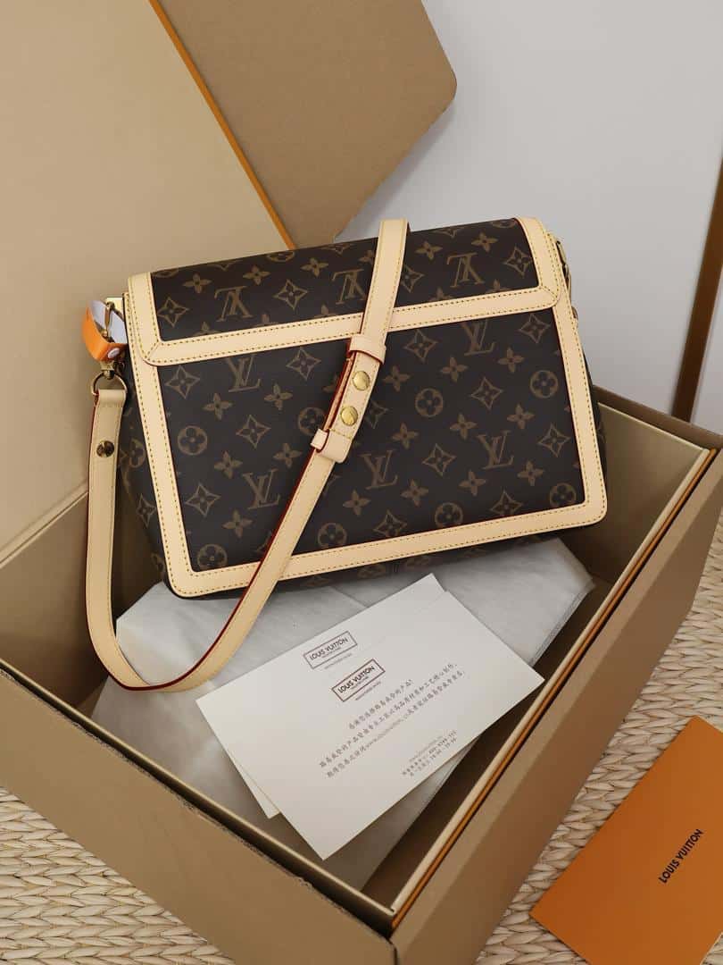 Louis Vuitton Dauphine Soft GM Bag Monogram Canvas Brown 28Cm M47149 - Image 3