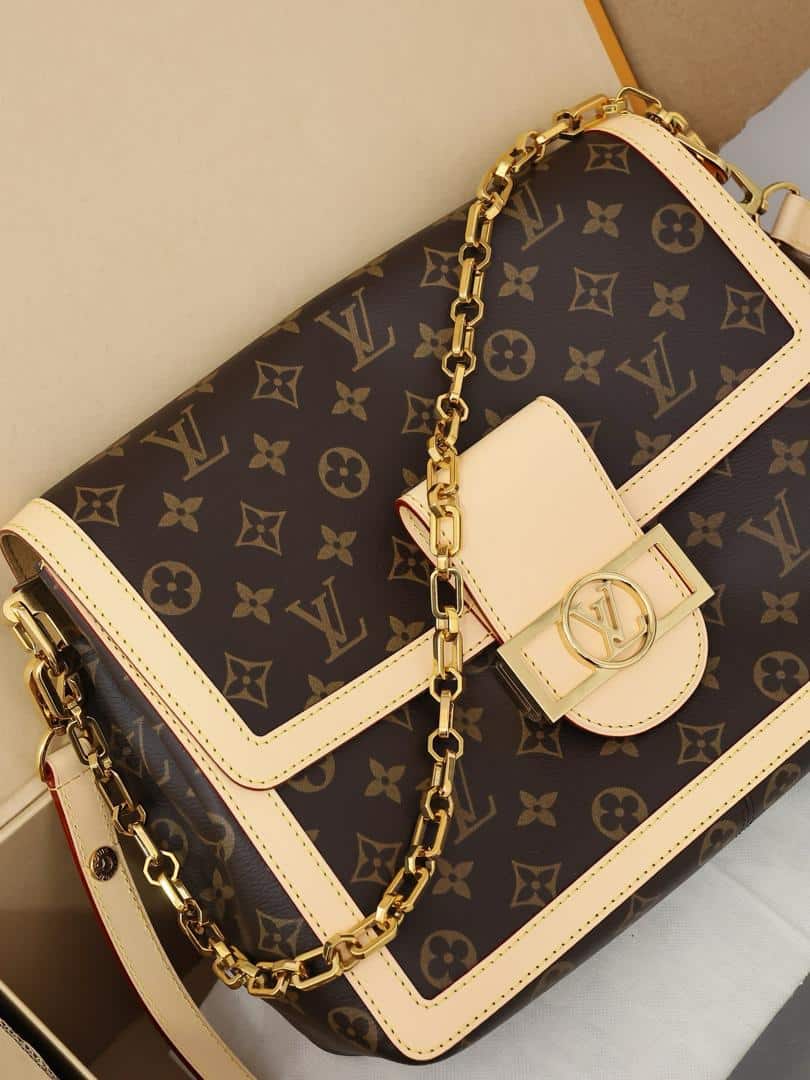 Louis Vuitton Dauphine Soft GM Bag Monogram Canvas Brown 28Cm M47149 - Image 7