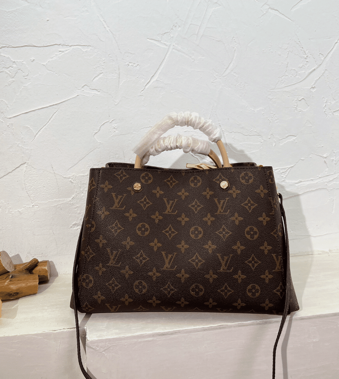 Louis Vuitton Montaigne MM Monogram Coated Canvas Brown 33Cm M41056 - Image 3