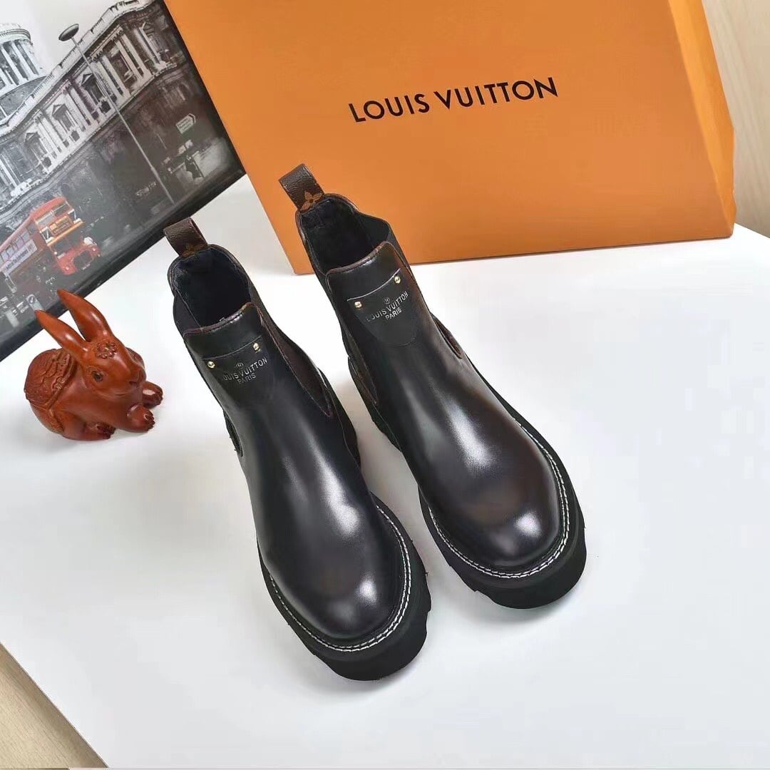 Louis Vuitton Lv Beaubourg Ankle Boots Smooth Leather Black 1A8949 - Image 4