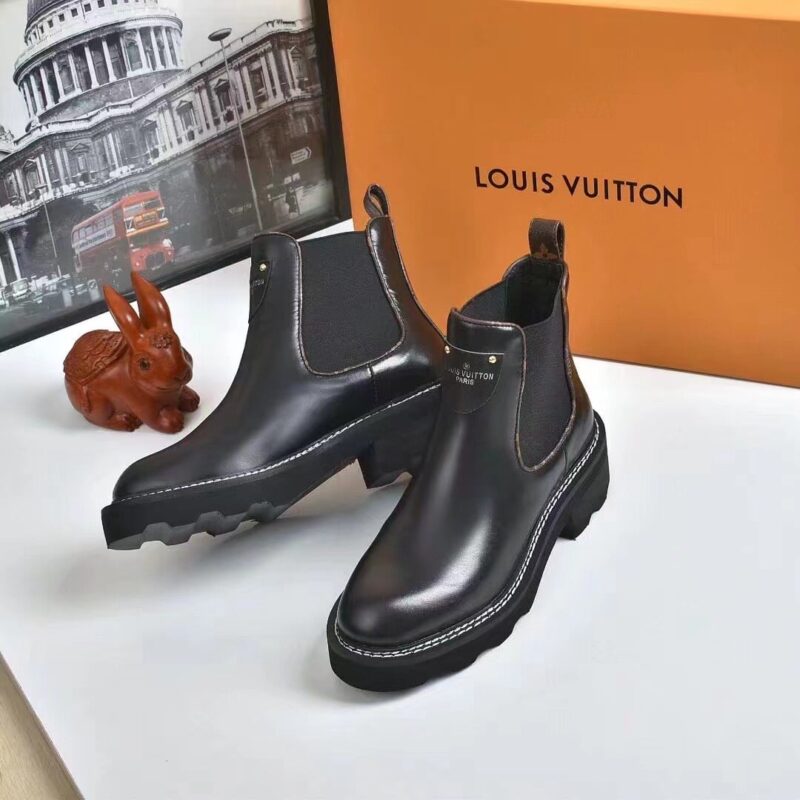 Alternative view of Louis Vuitton Lv Beaubourg Ankle Boots Smooth Leather Black 1A8949