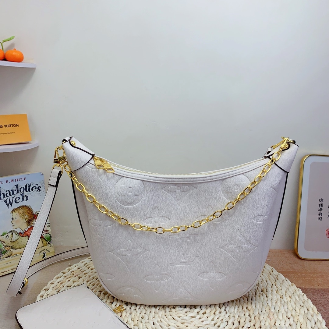 Lousi Vuitton Loop Hobo Monogram Empreinte White 37Cm M46739 - Image 5