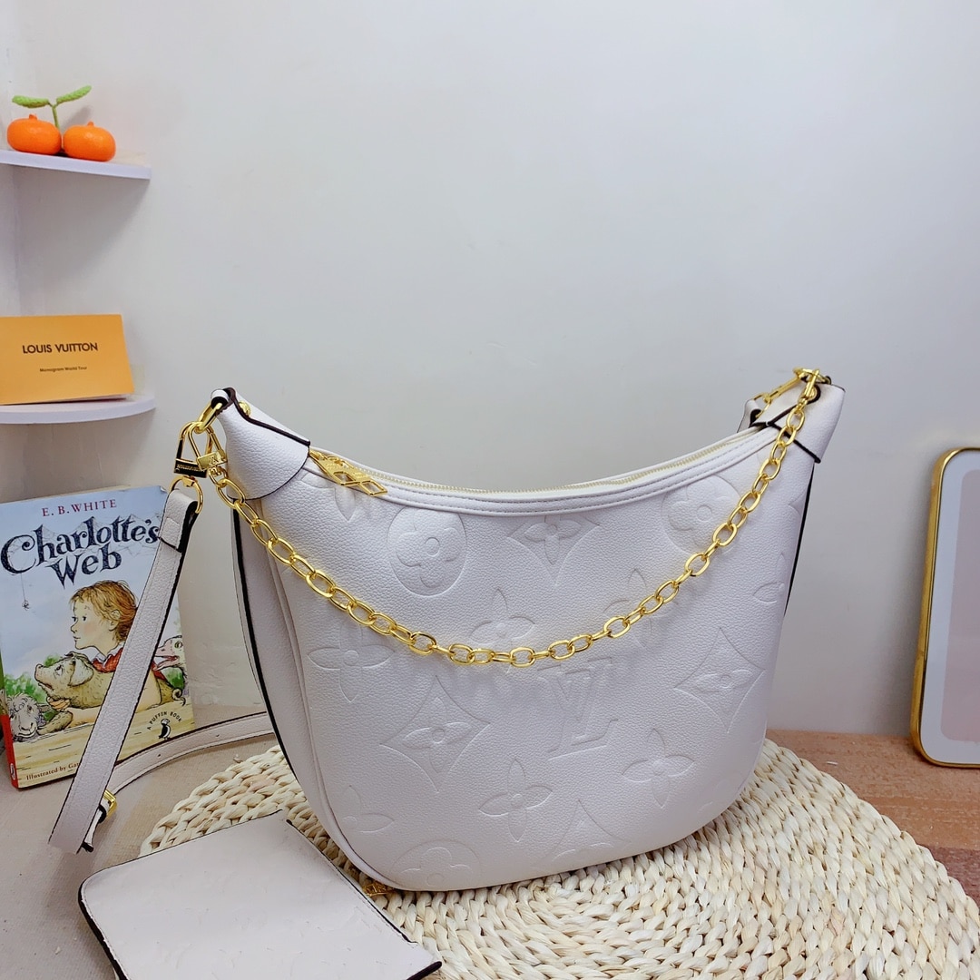Lousi Vuitton Loop Hobo Monogram Empreinte White 37Cm M46739 - Image 4