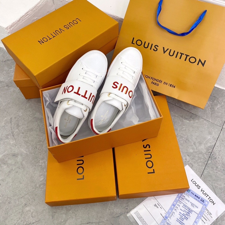 Alternative view of Louis Vuitton Frontrow Logo Strap White Red