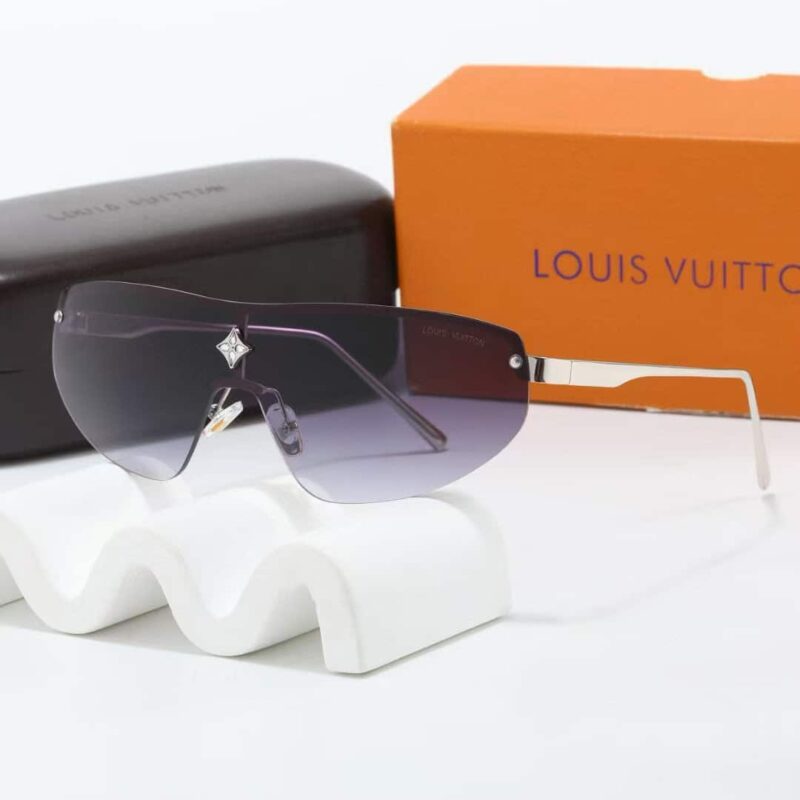 Alternative view of Louis Vuitton Cyclone Mask Sunglasses Purple With Silver