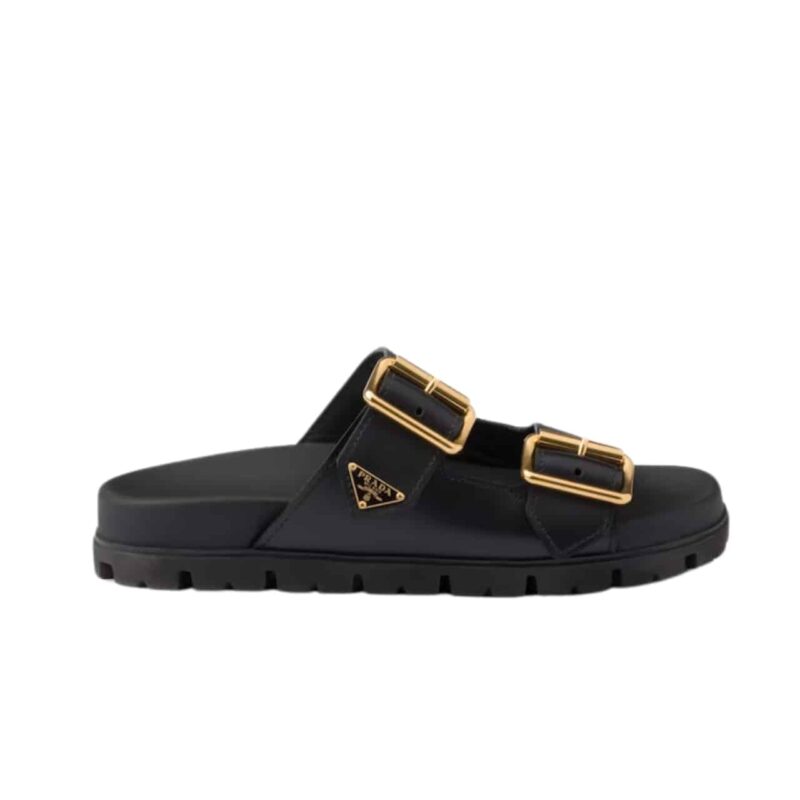Prada Leather Strap Slides Black 1Xx692 3Lem F0002 F 020
