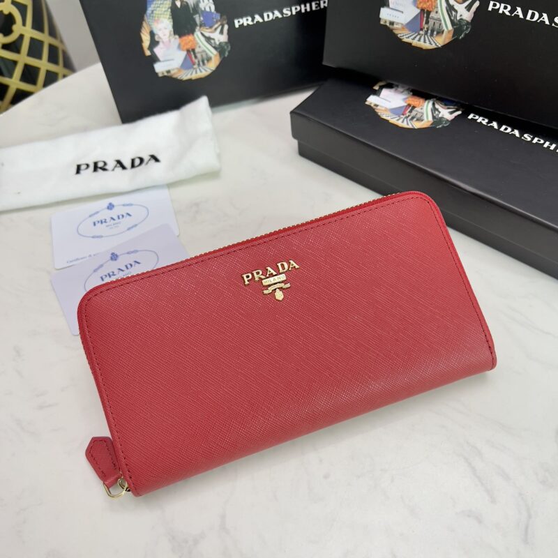 Alternative view of Prada Large Saffiano Leather Wallet Fiery Red 19Cm 1Ml506 Qwa F068Z