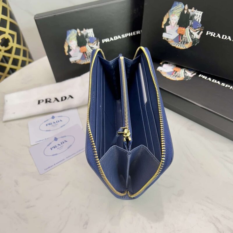 Alternative view of Prada Large Saffiano Leather Wallet Bluette 19Cm 1Ml506 Qwa F0016