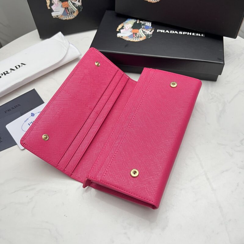 Alternative view of Prada Saffiano Lux Leather Flap Continental Dark Pink Wallet 19Cm