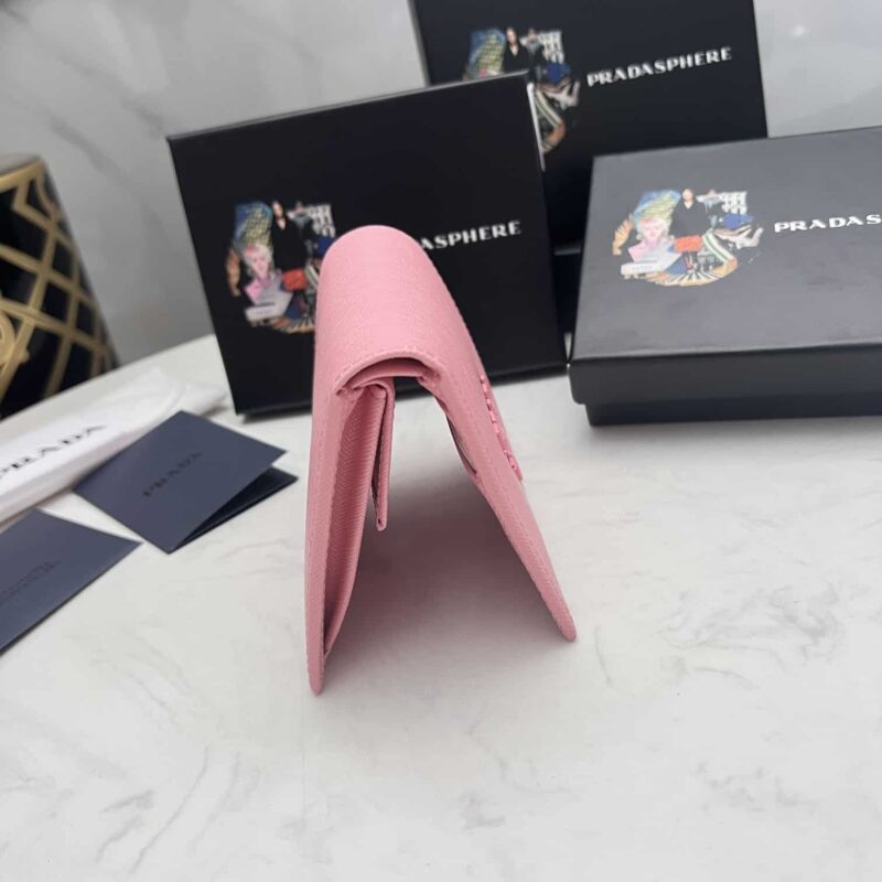 Alternative view of Prada Saffiano Monochrome Flap Small Wallet Full Light Pink 10Cm 1Mv204 Qwa F0002