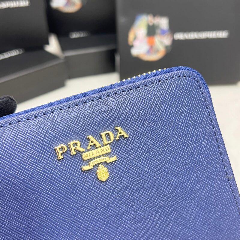 Alternative view of Prada Saffiano Leather Coin Purse Bluette Wallet 10Cm 1Mm268 Qwa F0016