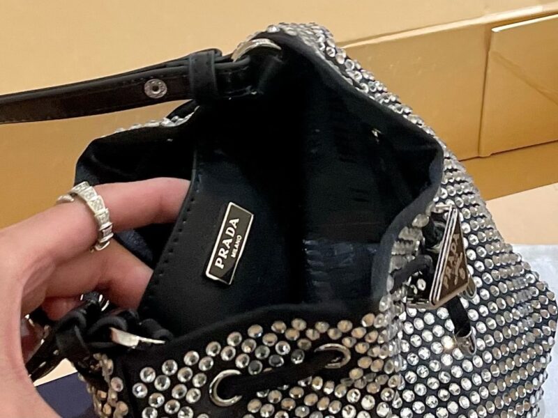 Alternative view of Prada Embellished Satin Pouch Crystal Color 18Cm 1Nr016 2Awl F0T7O