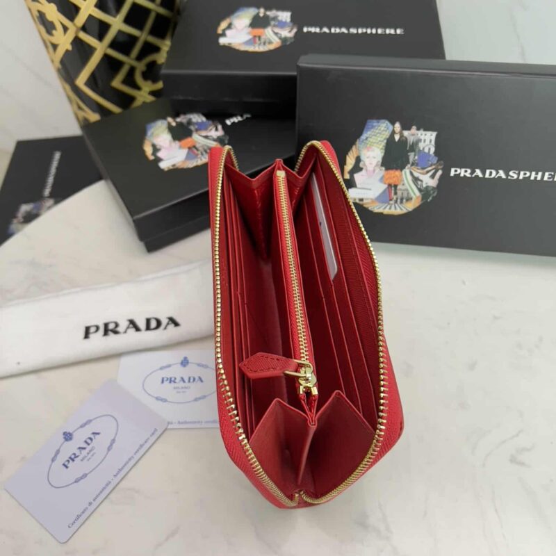 Alternative view of Prada Large Saffiano Leather Wallet Full Red 19Cm 1Ml506 Qwa F0505