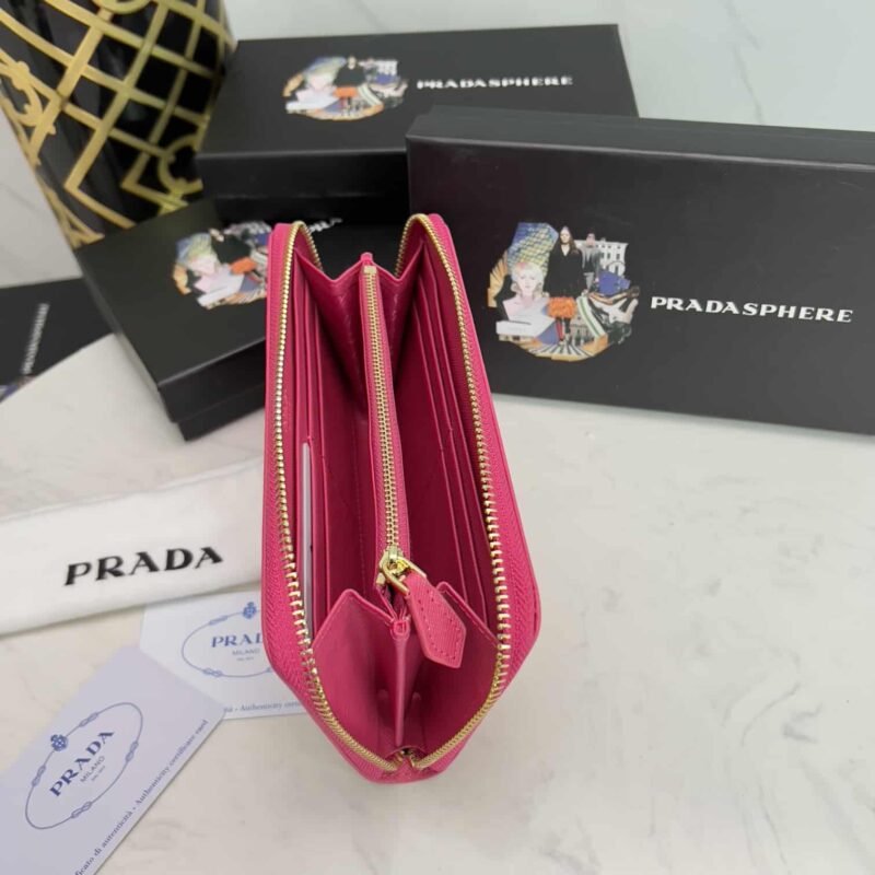 Alternative view of Prada Large Saffiano Leather Wallet Full Pink 19Cm 1Ml506 Qwa F0505