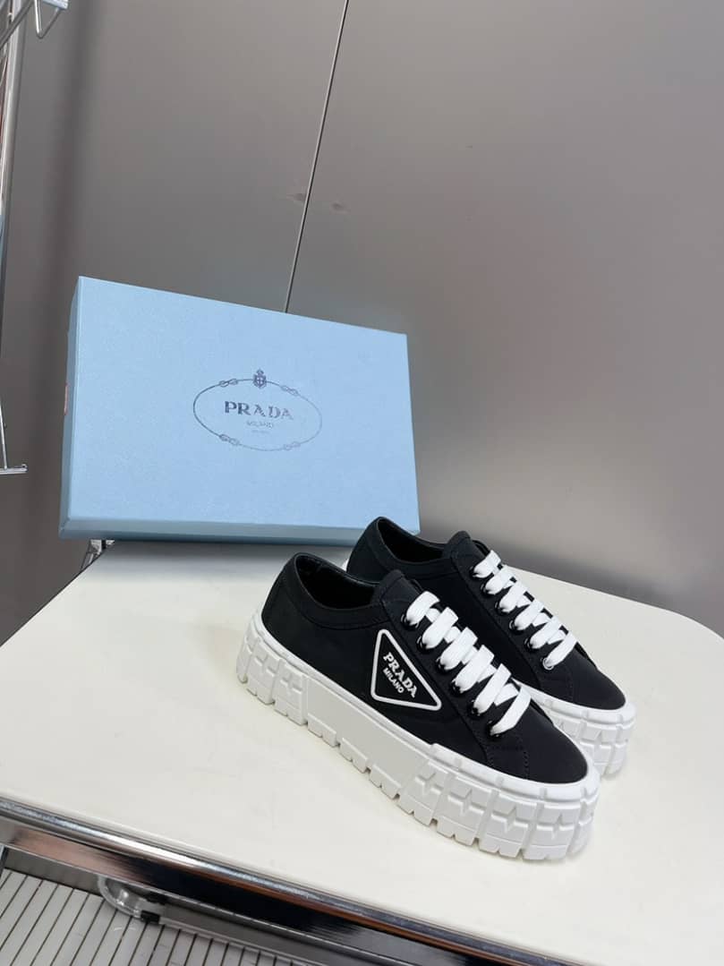 Prada Double Wheel Nylon Gabardine Sneaker Black 1E260M3Lfxf0632F050 - Image 3