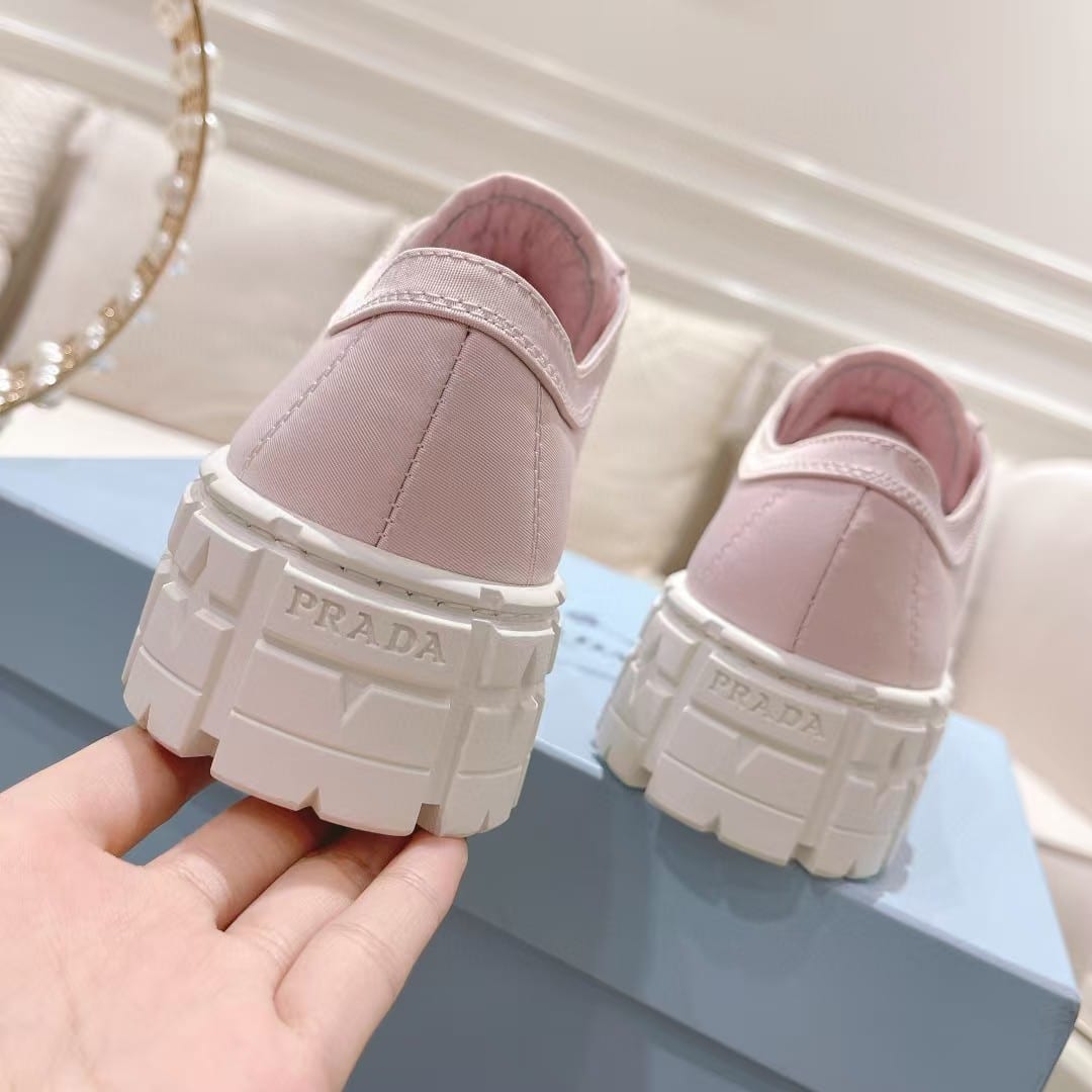 Prada Double Wheel Nylon Gabardine Sneaker Light Pink 1E260M3Lfxf0E18F050 - Image 4