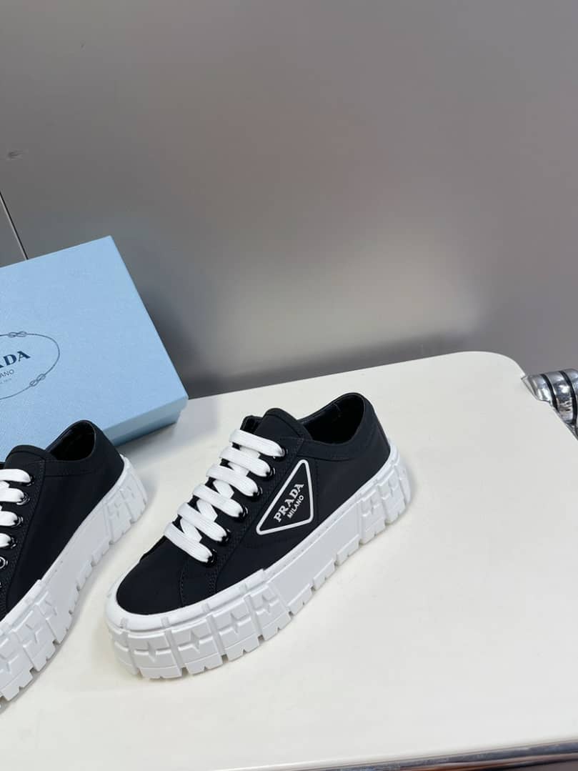 Prada Double Wheel Nylon Gabardine Sneaker Black 1E260M3Lfxf0632F050 - Image 4