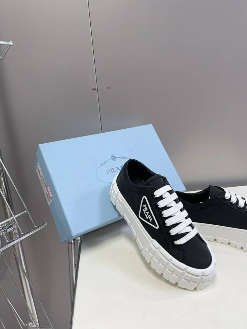 Prada Double Wheel Nylon Gabardine Sneaker Black 1E260M3Lfxf0632F050 - Image 5