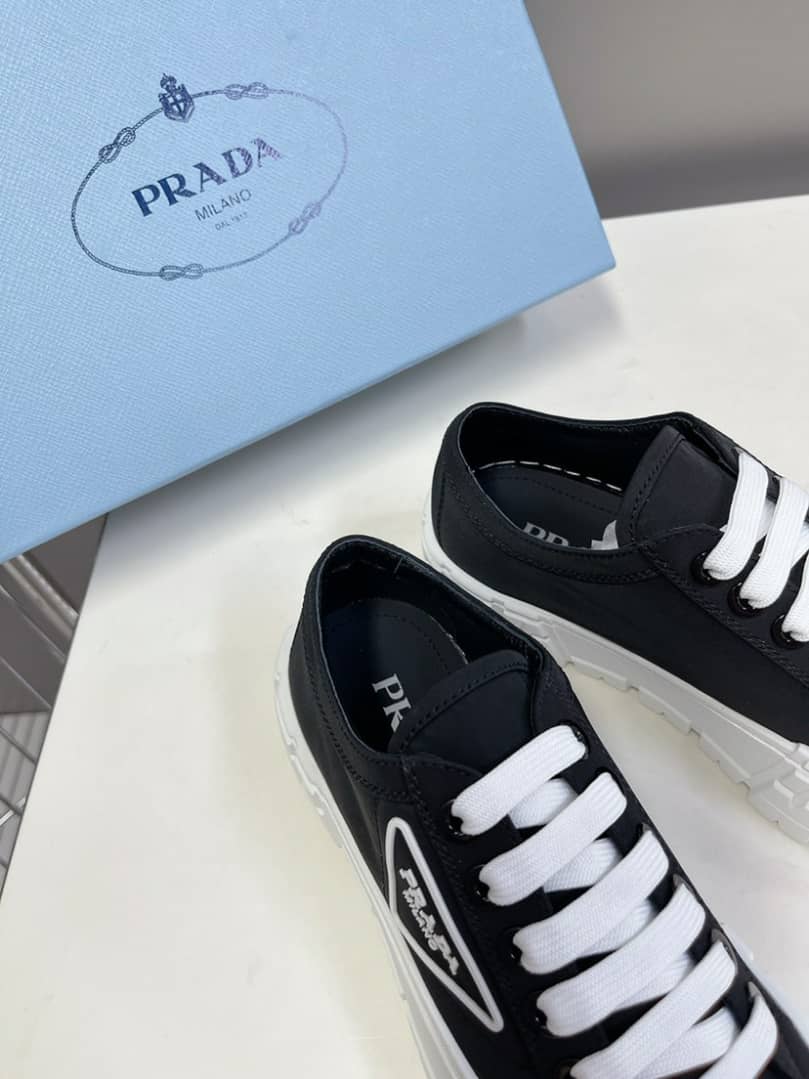 Prada Double Wheel Nylon Gabardine Sneaker Black 1E260M3Lfxf0632F050 - Image 6
