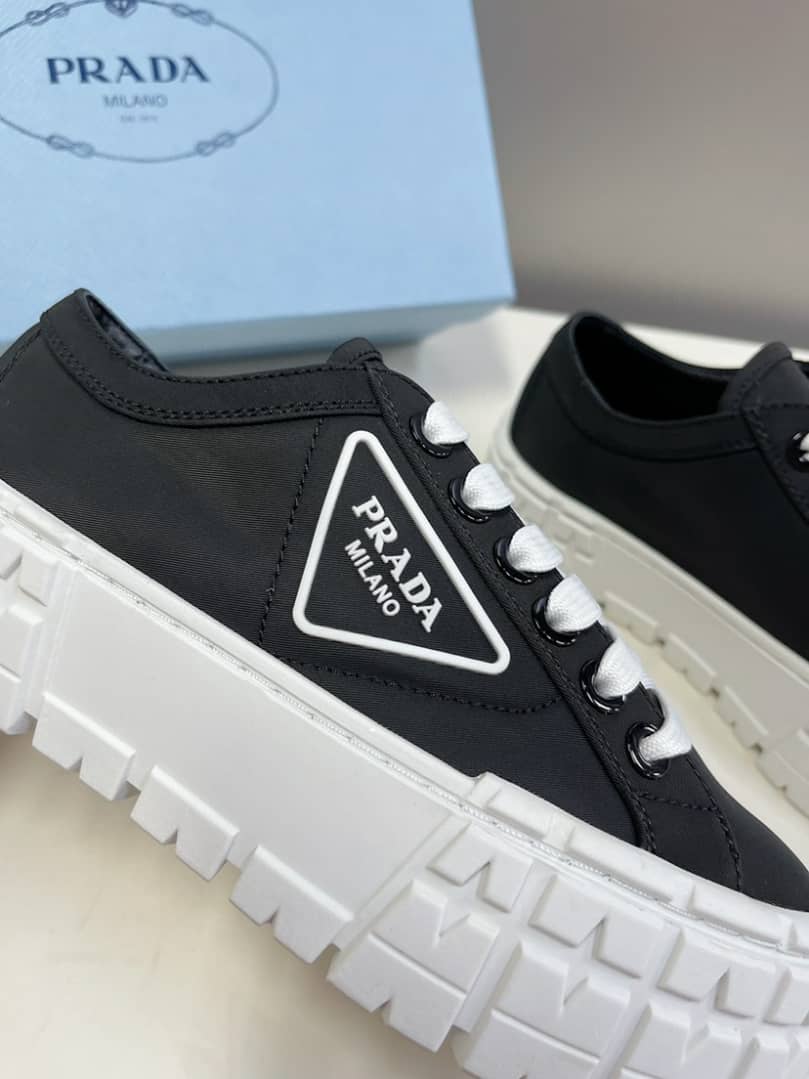 Prada Double Wheel Nylon Gabardine Sneaker Black 1E260M3Lfxf0632F050 - Image 7