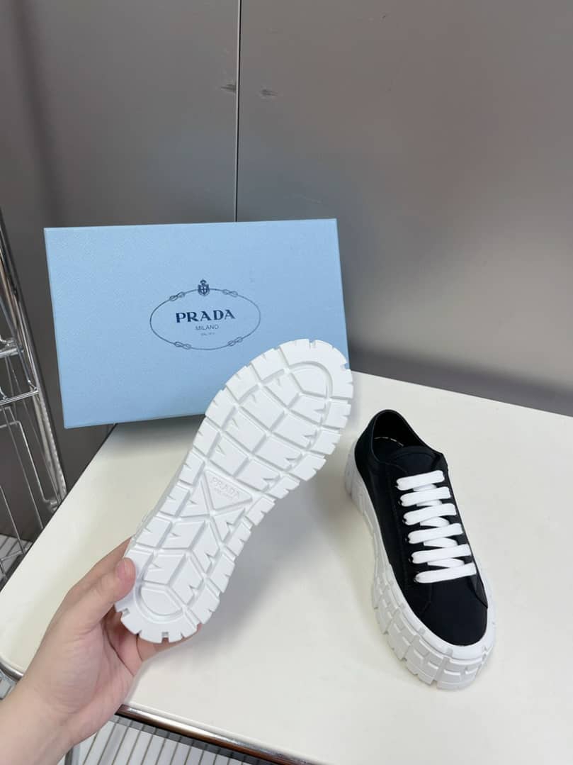 Prada Double Wheel Nylon Gabardine Sneaker Black 1E260M3Lfxf0632F050 - Image 8