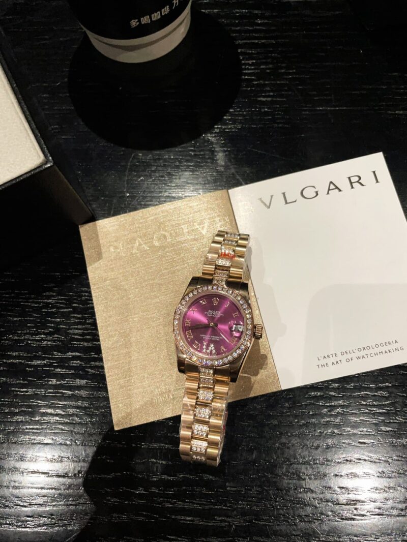 Alternative view of Rolex Datejust Diamond In Gold With Ice Purple Diamond 31Mm