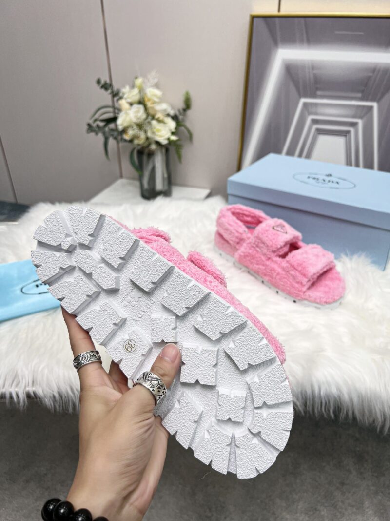 Alternative view of Prada Petal Pink Terrycloth Sandals 1X737Mh39F0442Fd020