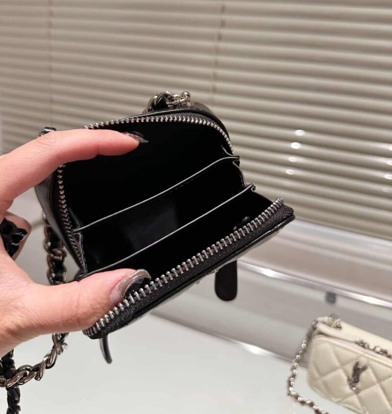 Alternative view of Saint Laurent Quilted Mini Bag With Zip Black 12Cm