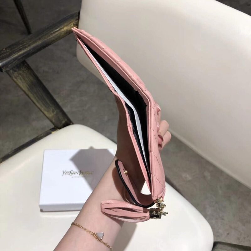 Alternative view of Saint Laurent Half Fold Wallet Card Holder Pink 12Cm