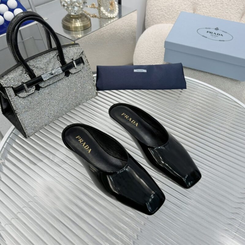 Alternative view of Prada Brushed Leather Mules Black 1S825N 055 F0002 F 015