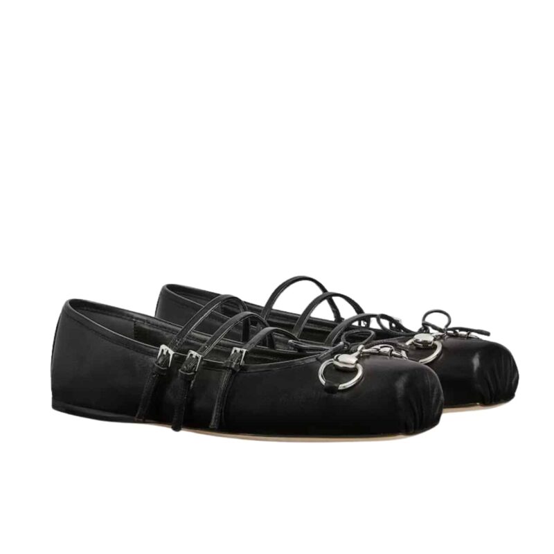Gucci Women'S Horsebit Ballet Flat Sacchetto Black 814318 Aaea4 1000