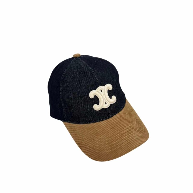 Celine Triomphe Baseball Cap In Union Wash Black